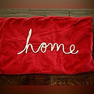 Pottery Barn HOME Embroidered 16 x 26 Pillow Cover RED